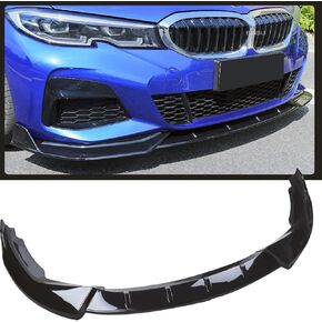 MUCO 3pcs Front Bumper Lip Spoiler Kit Compatible with BMW G20 330 3 Series M Sport 2018 2019 2020 2021 2022 2023 Gloss Black M-Performance Front Bumper Lip Spoiler Lip Lower Bumper Body