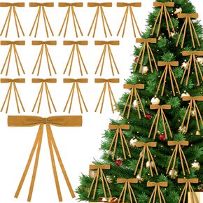 Kasyat 36 Pcs Velvet Christmas Bow for Christmas Tree 5.91 x 9.06 Inch Width of 3/8 Inch Rustic Crafts Gift Bows with Clip Velvet Ribbon Bow Bulk for Xmas Home Decor Wedding(Multicolor)