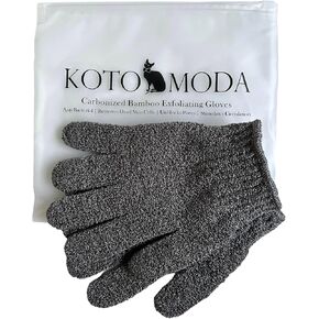 Kotomoda Sphynx Hairless cats Carbonized Bamboo Bath Exfoliating Gloves Charcoal Bamboo Shower Body Scrub