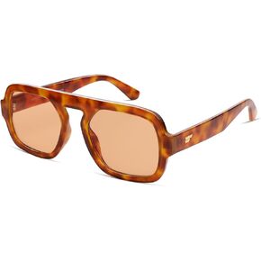 VANLINKER Retro Square Aviator Sunglasses for Women Men 70s Vintage Style Trendy Flat Top Rectangle Sun Glasses VL9826