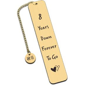 Anniversary Giifts for Her 8 Year Anniversary Bronze Gifts Happy Anniversary 8 Year Anniversary Metal Bookmark Gifts Bronze Anniversary for Men Women 8th Wedding Anniversary Gifts for Wife Husband