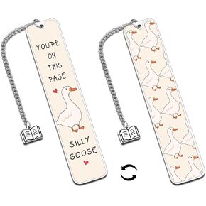 Cute Bookmarks Stocking Stuffers for Adults Women Men Teens Girls Boys Christmas Gifts White Elephant Gifts for Adults Funny Bookmarks for Women Men Bookmarks for Book Lovers Silly Goose Bookmarks