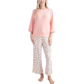 Goodnight Kiss Fall Fable Butter Knit 3/4 Sleeve and Capri Pant Pajama Set, Multiple Sizes, Multiple Colors