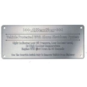 GG Grand General 68629 Stainless Steel Shutdown Override Plate for Kenworth Dash