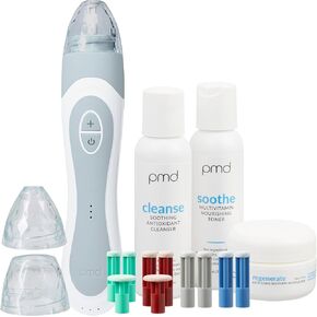 PMD Personal Microderm Elite Pro - At-Home Microdermabrasion Machine with Kit for Face and Body - Exfoliating Crystals and Vacuum Suction for Fresh and Radiant Skin - Three Speed and Suction Options
