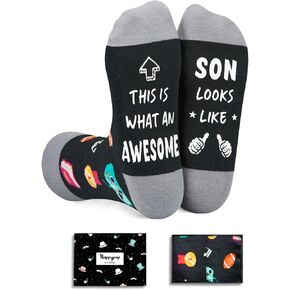 HAPPYPOP Awesome Gifts For Men - Cool Gifts For Son Brother Husband, Brother Husband Socks, Funny Men Socks