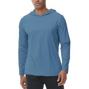 Muscle Killer Men's Workout Long Sleeve Hooded Fishing Shirts Dry Fit Hoodie Active Running