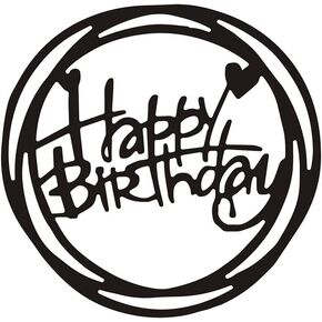 Happy Birthday Circle Heart Letters Metal Cutting Dies 2.9 by 2.9 Inch Embossing Birthday Dies for Card Making and Scrapbooking in Kuwait