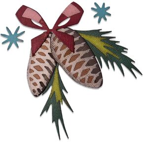 Sizzix Thinlits Die Set 10 Pack Deck the Halls Colorize by Tim Holtz, Multicolor