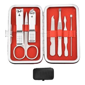 Manicure Set Nail Clipper Set Men Women 8 in 1 Toe Finger Nail Clipper Personal Care Tools with Portable Travel Case Manicure Pedicure Tools Grooming Kit Gift for Men Women Family Friends Wife(Green)