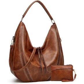 Gladdon Large Hobo Bags for Women with Tassel Leather Tote Shoulder Handbags with Adjustable Strap Top Handle Satchel Bag