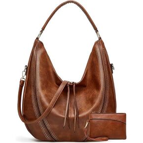 Gladdon Large Hobo Bags for Women with Tassel Leather Tote Shoulder Handbags with Adjustable Strap Top Handle Satchel Bag