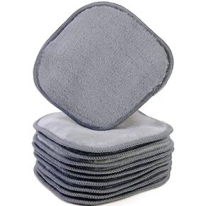 Polyte Premium Hypoallergenic Microfiber Fleece Makeup Remover and Facial Cleansing Cloth 6 x 6 in, 10 Pack (Dark Gray, Pink)