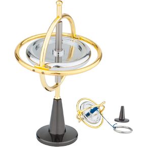 DjuiinoStar Heavy Duty Gyroscope (CNC Machined Solid Steel Rotor): Stable&Robust (Pass 2nd Floor Drop Test); Long Spin Time (More Tricks); Premium Fidget Toy, Magic Anti-Gravity Gear DG-5PROLite-03