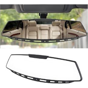 8sanlione Car Rearview Mirrors, Interior Clip-on Panoramic Rear View Mirror for Car, Wide Viewing Range, 12 inch HD Universal Use for Cars, SUVs, Trucks, Vehicles (Blue)