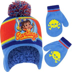 Nickelodeon boys Nickelodeon Toddler Winter and Mitten, Santiago Kids With Sherpa Lining Set Beanie Hat, Multi Color, Age 2-4 US