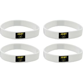 4 Pcs Army Gold Crest Flag Rubber Bracelets,Military Flag Silicone Bracelet, Rubber Wristbands Patriotic Decorations Gift.