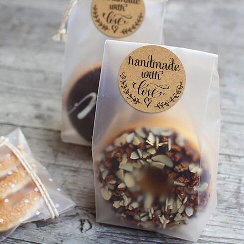 دائرية مقاس 1.4 سم مصنوعة يدويًا مع ملصقات الحب، 500 ملصق على الطراز الريفي لكل لفة، رائعة للهدايا، كختم مغلف أو لتزيين البطاقات وصفحات سجل القصاصات. in Kuwait