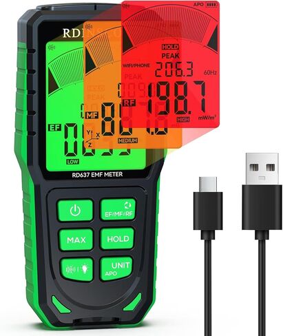 EMF Detector, Detect All 3 Types of Electromagnetic Radiation Field in 1 EMF Meter for 5G, Cell Towers, WiFi and Smart Meters, EMF Reader for Ghost Hunting Equipment Home, Office in Saudi Arabia