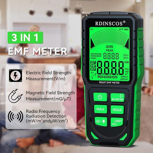 EMF Detector, Detect All 3 Types of Electromagnetic Radiation Field in 1 EMF Meter for 5G, Cell Towers, WiFi and Smart Meters, EMF Reader for Ghost Hunting Equipment Home, Office in Saudi Arabia