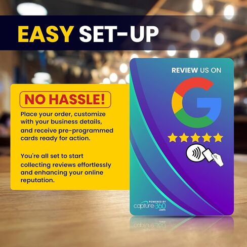 NFC Business Google Review Tap Card, Contactless, Enhances SEO, Saves Time, User-Friendly, Reusable, Boosts Online Presence & Encourages Business Feedback - Pack of 1, Blue in Saudi Arabia