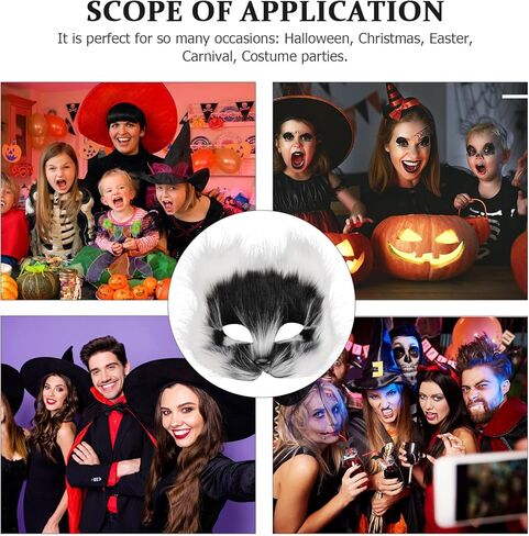 SAFIGLE 2024 قناع تيريان قناع ثعلب القط القطيفة قناع ثريان واقعي للقطط تيريان قناع حيوان قناع الهالوين قناع تنكر زي تنكري in Kuwait