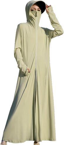 Women's UPF50+ Sun Protection Clothing Summer Long Tunic Maxi Beach Dresses Lightweight Swimsuit Cover Up in Kuwait