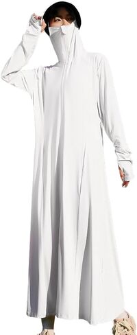 Women's UPF50+ Sun Protection Clothing Summer Long Tunic Maxi Beach Dresses Lightweight Swimsuit Cover Up in Kuwait