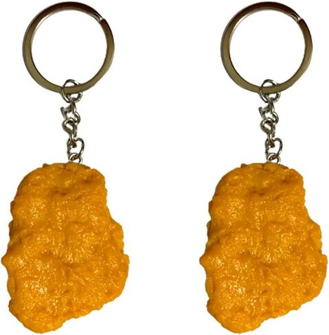 2PCS سلسلة المفاتيح الدجاج الكتلة، سلاسل المفاتيح الجدة PVC محاكاة 3D الدجاج المقلي المفاتيح سيارة مفتاح سلسلة حقيبة الظهر قلادة سحر حقيبة يد للنساء الفتيات الرجال الأولاد in Saudi Arabia