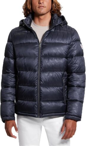 GUESS Men's Adam Quilted Hooded Zip Puffer in Saudi Arabia