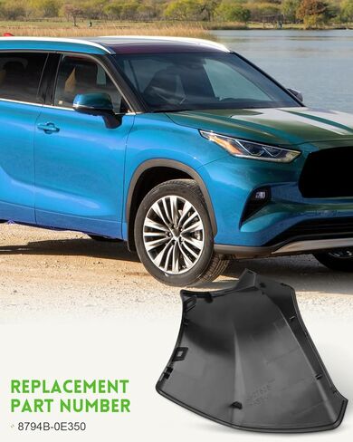 غطاء قاعدة مرآة جانبية للسائق الأيسر مناسب لتويوتا هايلاندر 2020 2021 2022 2023 ، Relace 8794B-0E350 in Kuwait