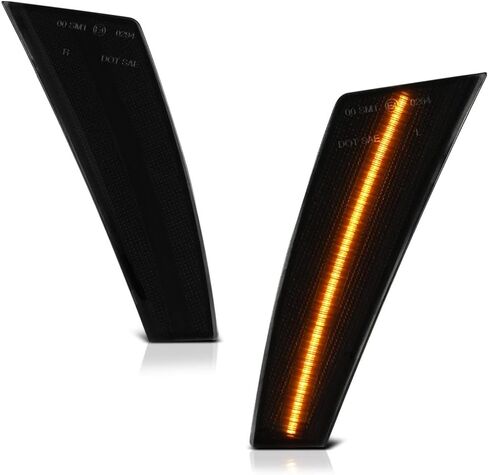 VIPMOTOZ مصابيح LED أمامية كاملة من العنبر المدخن مصابيح العلامات الجانبية متوافقة مع 2008-2012 أجزاء جيب ليبرتي كروم مبيت مجموعة عدسات ملونة مدخنة in Kuwait