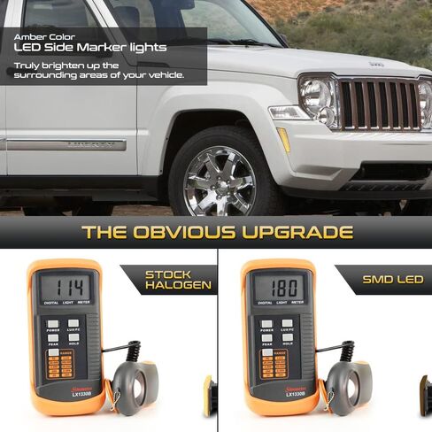 VIPMOTOZ مصابيح LED أمامية كاملة من العنبر المدخن مصابيح العلامات الجانبية متوافقة مع 2008-2012 أجزاء جيب ليبرتي كروم مبيت مجموعة عدسات ملونة مدخنة in Kuwait