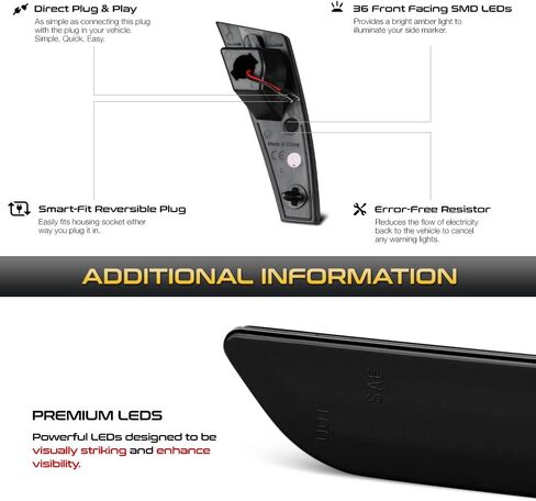 VIPMOTOZ مصابيح LED أمامية كاملة من العنبر المدخن مصابيح العلامات الجانبية متوافقة مع 2008-2012 أجزاء جيب ليبرتي كروم مبيت مجموعة عدسات ملونة مدخنة in Kuwait