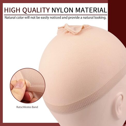 Fandamei HD Nylon Wig Caps Ultra Thin, 4PCS Super Thin Wig Caps Nude, Nylon Wig Cap for Women Stretchy, Natural Transparent HD Wig Caps for Lace Front Wigs. Summer Wear Comfortable Wig Cap(Nude) in Saudi Arabia