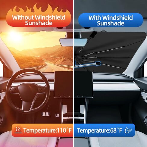2024 Windshield Sun Shade Custom Fit for Kia K5 2021-2025 Accessories, Upgraded Car Sunshade Umbrella with 360° Rotation, Foldable Sun Shield Cover for Car Windshield Block UV Rays in Saudi Arabia