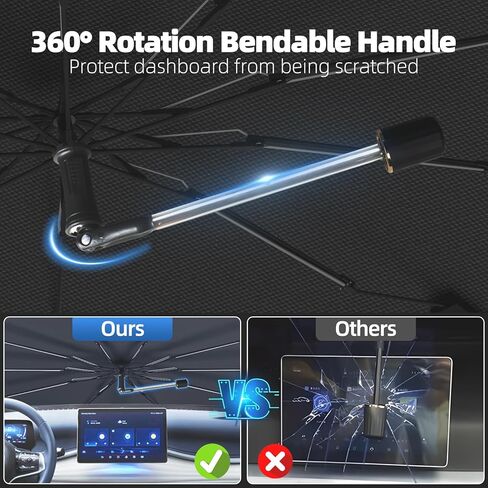 2024 Windshield Sun Shade Custom Fit for Kia K5 2021-2025 Accessories, Upgraded Car Sunshade Umbrella with 360° Rotation, Foldable Sun Shield Cover for Car Windshield Block UV Rays in Saudi Arabia