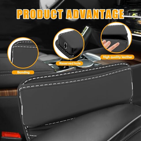 Car Seat Gap Filler, Premium Leather Auto Seat Gap Storage Organizer, Adjustable Car Front Seats Storage Box for Phones, Glasses, Keys, Money, Cards, Universal Vehicle Accessories(Black) in Saudi Arabia