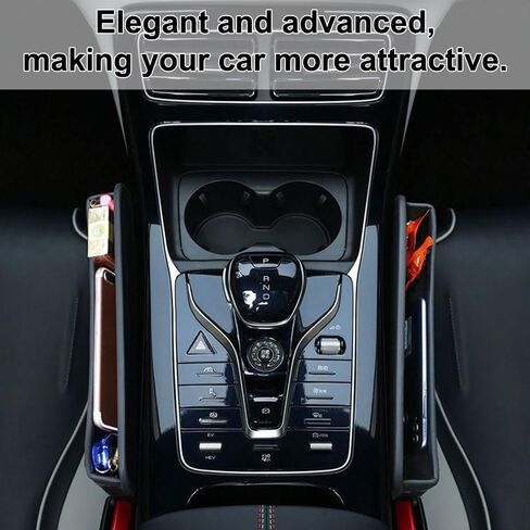 Leather Car Gap Filler Organizer,Universal Car Seat Storage Box,Car Essentials Accessories for Car Small Items in Kuwait
