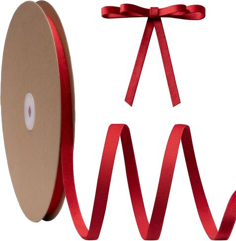 Red Velvet Ribbon Double Faced 3/8 Inch x 30 Yard Red Vintage Velvet Christmas Ribbon for Christmas Tree Crafts Wreath Gift Wrapping Bow Making and Wedding Decoration in Kuwait