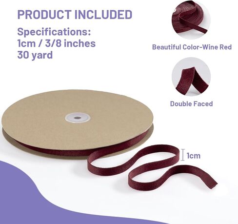 Red Velvet Ribbon Double Faced 3/8 Inch x 30 Yard Red Vintage Velvet Christmas Ribbon for Christmas Tree Crafts Wreath Gift Wrapping Bow Making and Wedding Decoration in Kuwait