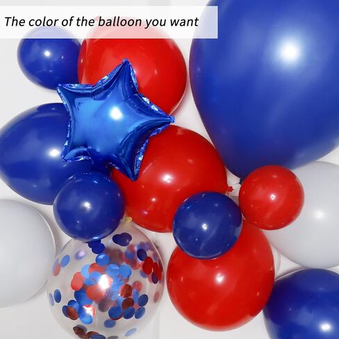 طقم بالونات RUBFAC 140 قطعة باللونين الأحمر والأبيض والأزرق، بالونات الرابع من يوليو، لوازم حفلات التخرج، قوس بالونات وطني لديكورات الحفلات البحرية in Kuwait
