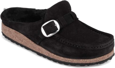 Birkenstock Women's, Buckley Shearling Clog - Narrow Width Black 36 M in Saudi Arabia