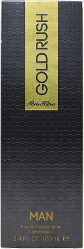 Gold Paris Hilton Rush Man Men 3.4oz EDT Spray, 0.5oz EDT Spray, 3.0oz Hair Body Wash, 2.75oz Alcohol Free Deodorant Stick 4 Pc Gift Set , I0082720 in Saudi Arabia