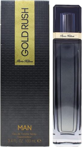Gold Paris Hilton Rush Man Men 3.4oz EDT Spray, 0.5oz EDT Spray, 3.0oz Hair Body Wash, 2.75oz Alcohol Free Deodorant Stick 4 Pc Gift Set , I0082720 in Saudi Arabia