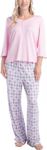 طقم بيجامة Goodnight Kiss Twilight Tales Dream Knit 3/4 كم وسروال، مقاسات متعددة، ألوان متعددة in Saudi Arabia