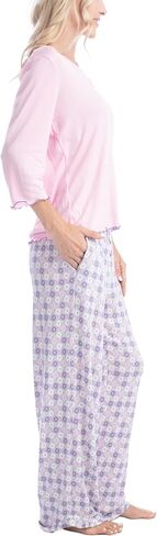 طقم بيجامة Goodnight Kiss Twilight Tales Dream Knit 3/4 كم وسروال، مقاسات متعددة، ألوان متعددة in Saudi Arabia