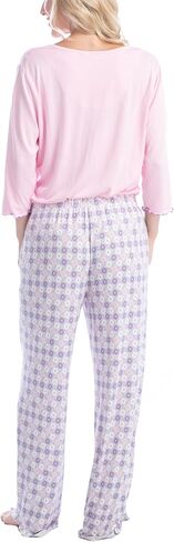 طقم بيجامة Goodnight Kiss Twilight Tales Dream Knit 3/4 كم وسروال، مقاسات متعددة، ألوان متعددة in Saudi Arabia