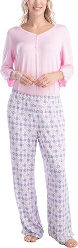 طقم بيجامة Goodnight Kiss Twilight Tales Dream Knit 3/4 كم وسروال، مقاسات متعددة، ألوان متعددة in Saudi Arabia