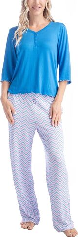 طقم بيجامة Goodnight Kiss Twilight Tales Dream Knit 3/4 كم وسروال، مقاسات متعددة، ألوان متعددة in Saudi Arabia
